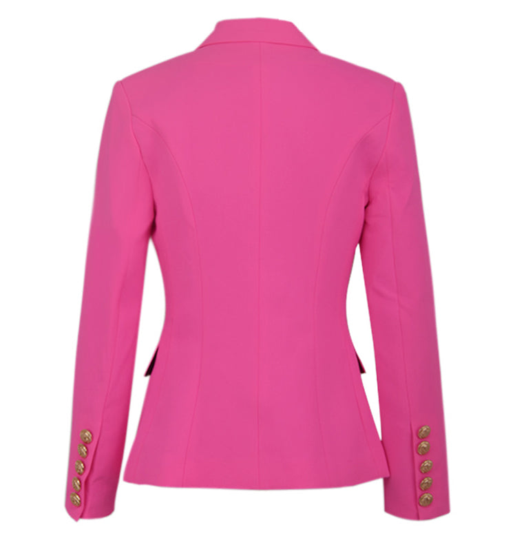 Gold button pink blazer
